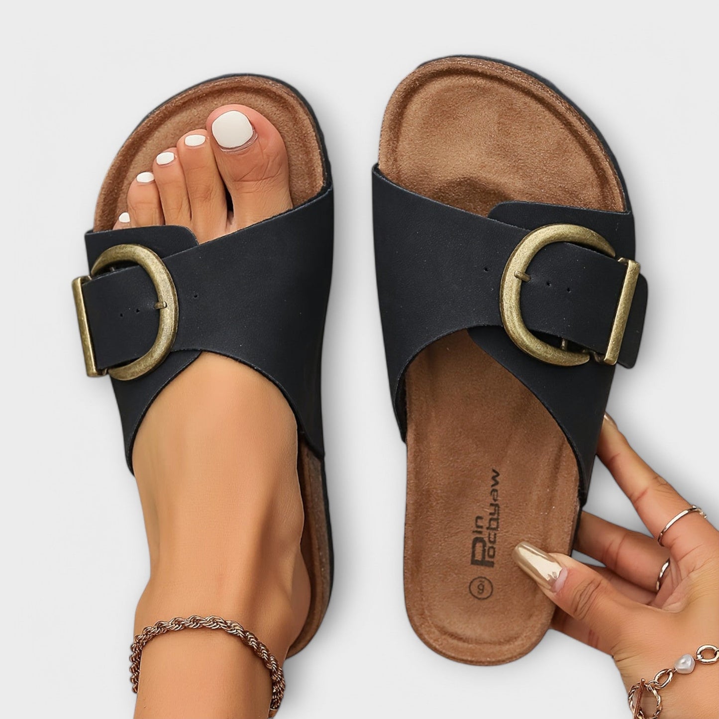 Margie - Dame Kork Sandaler med Spænderem Design