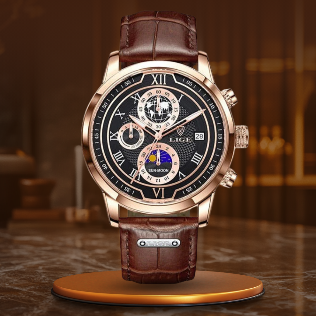 Premium Læderrem Chronograph Ur™ - Olsen & Olsen