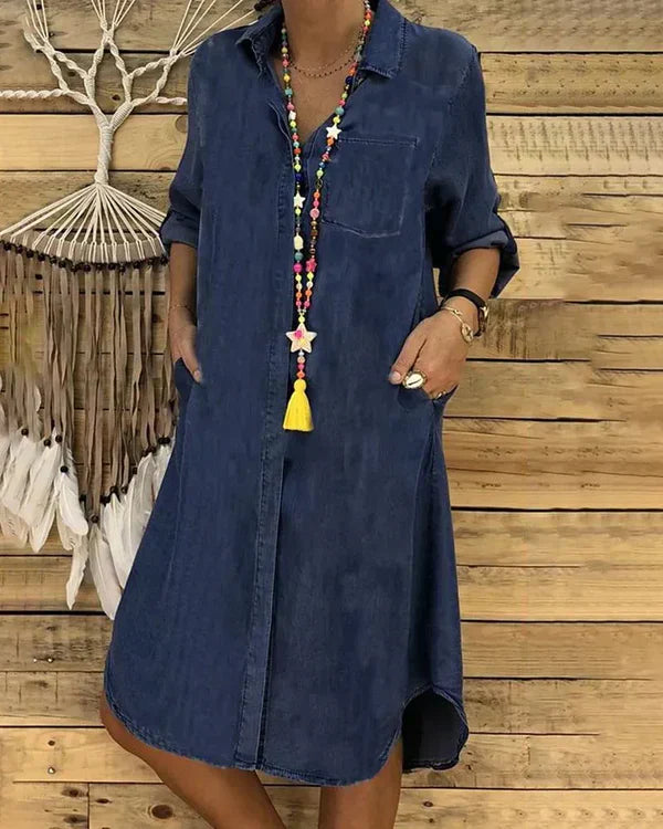 Gitte | Stilfuld Denim Skjorte Kjole