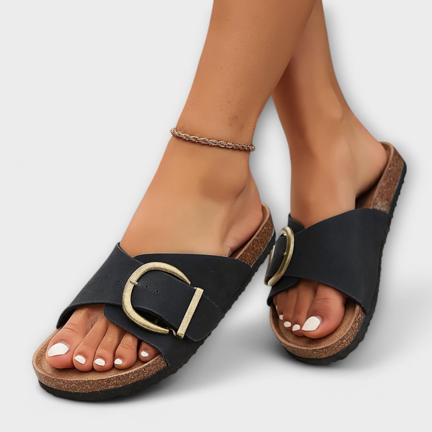 Margie - Dame Kork Sandaler med Spænderem Design