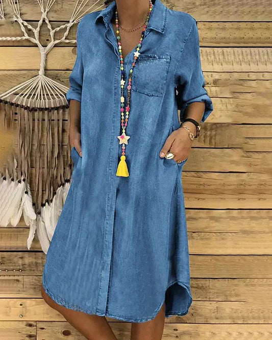Gitte | Stilfuld Denim Skjorte Kjole