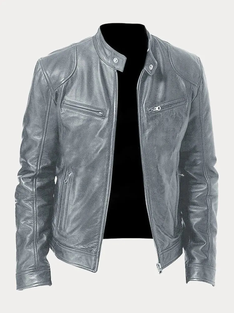 Victor™ Casual Læderjakke: Tidløst Design og Komfort