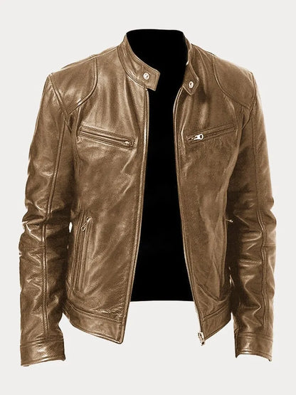 Victor™ Casual Læderjakke: Tidløst Design og Komfort